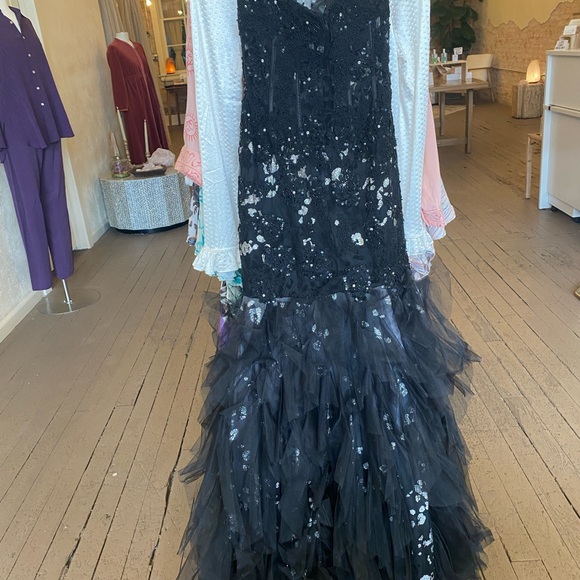 Jovani Black Corset Mermaid Prom Dress Silver Sequins size 2 - Picture 6 of 6